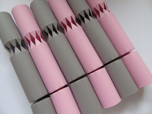 Fill Your Own Cool Pink and Grey Christmas Crackers