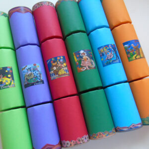 six colourful Art Deco Style Christmas Crackers from House of Crackers